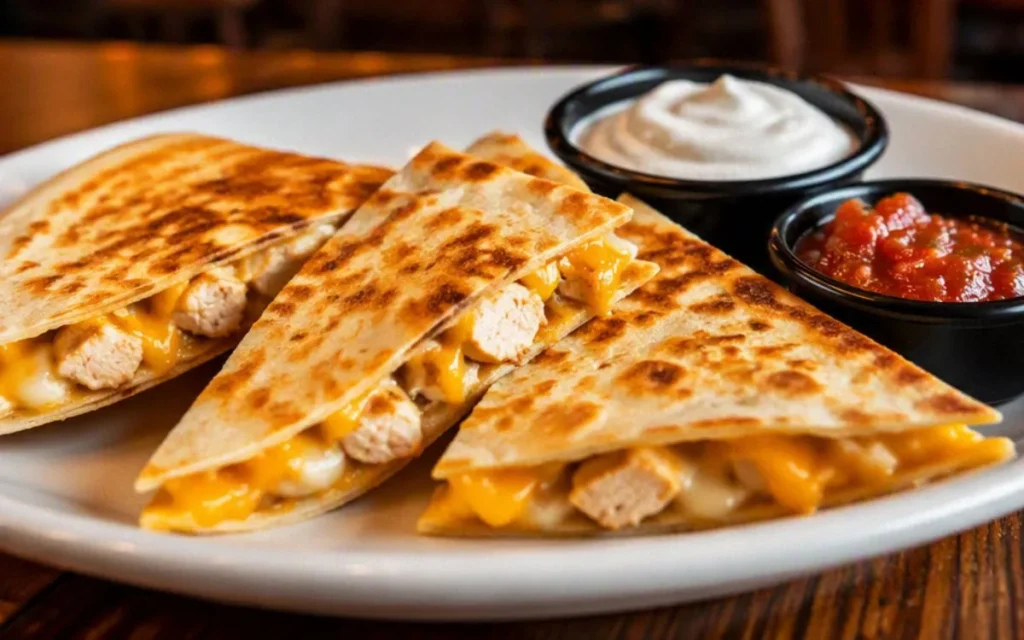 Applebee's Kids Menu Chicken Quesadilla filled with chicken and melted cheese