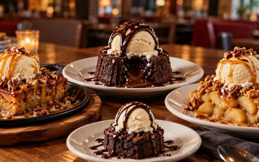 Applebee's dessert menu with prices and calories.