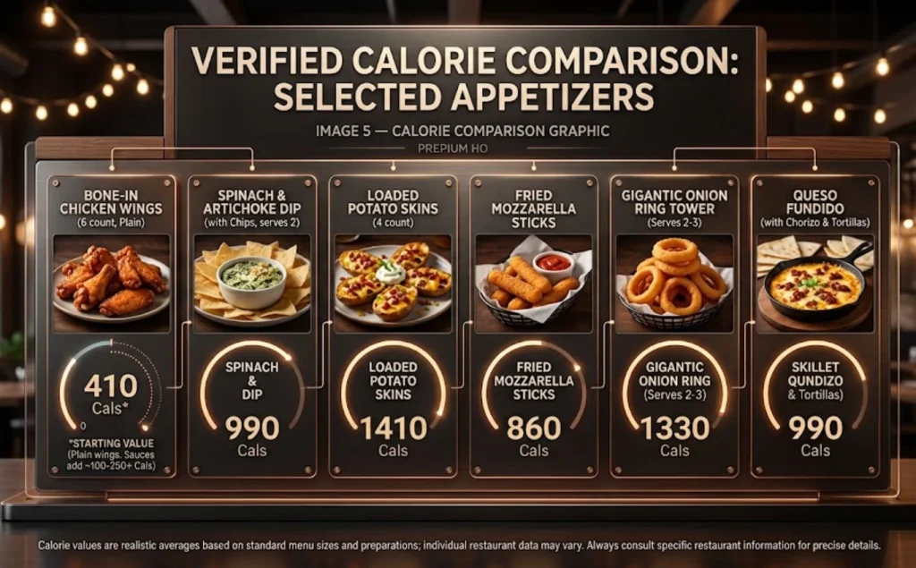 Applebee’s Appetizers Menu With Prices & Calories calories camparizon