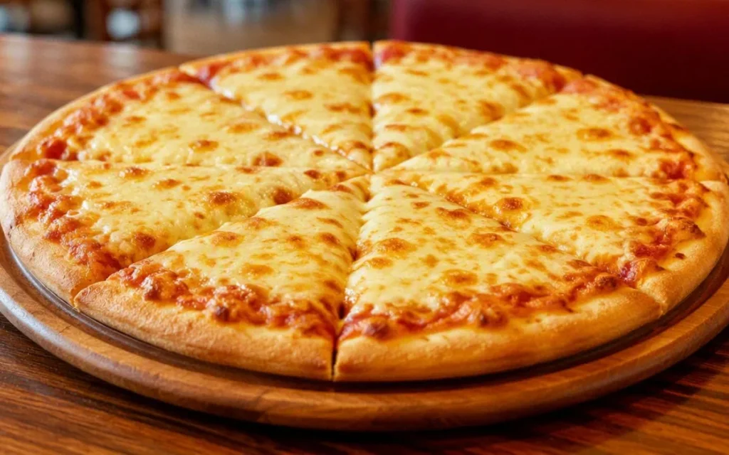 Applebee's Kids Menu Cheesy Pizza topped with melted cheese