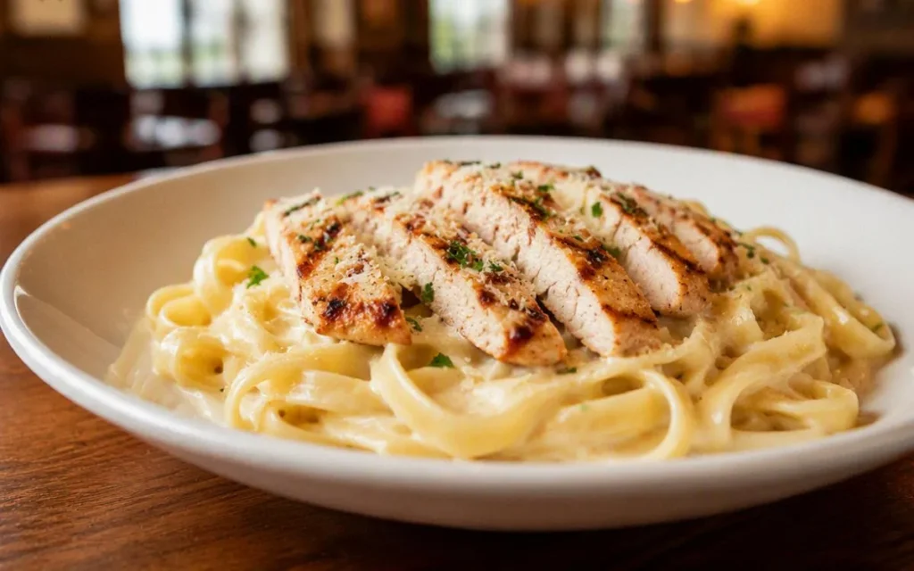 Applebee's Kids Menu Grilled Chicken Alfredo with creamy Alfredo sauce